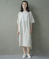 Mochi.モチ.cotton ＆ linen layered dress [ms02-op-07/beige]