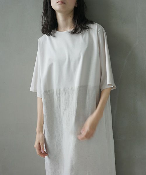Mochi.モチ.cotton ＆ linen layered dress [ms02-op-07/beige]