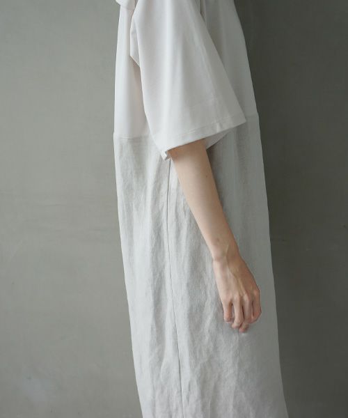 Mochi.モチ.cotton ＆ linen layered dress [ms02-op-07/beige]