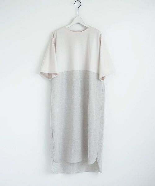 Mochi.モチ.cotton ＆ linen layered dress [ms02-op-07/beige]