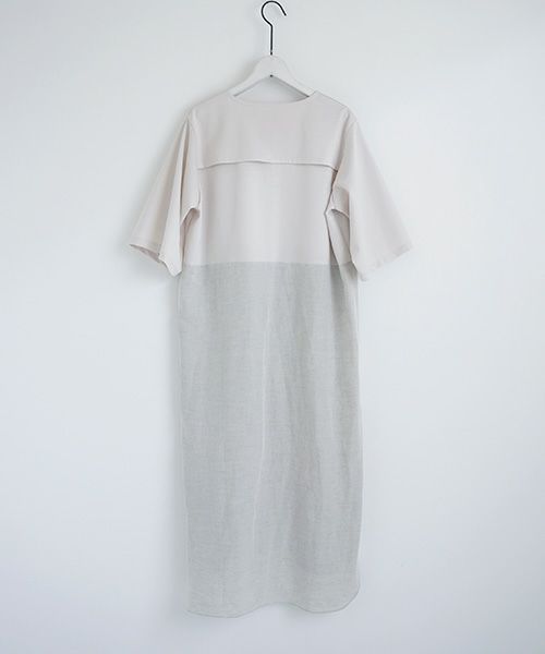 Mochi.モチ.cotton ＆ linen layered dress [ms02-op-07/beige]