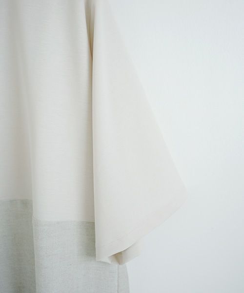 Mochi.モチ.cotton ＆ linen layered dress [ms02-op-07/beige]