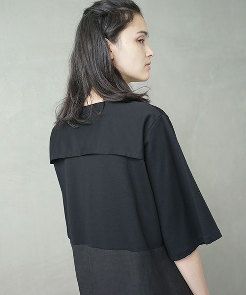 Mochi.モチ.cotton ＆ linen layered dress [ms02-op-07/black]