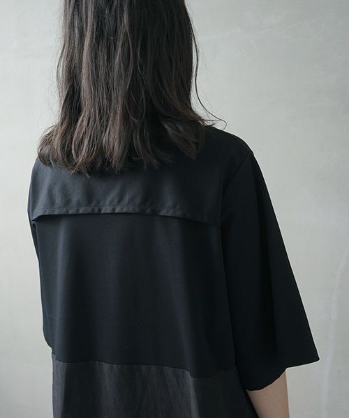 Mochi.モチ.cotton ＆ linen layered dress [ms02-op-07/black]