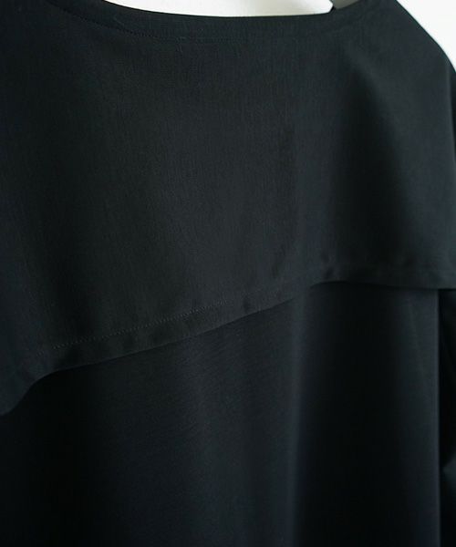 Mochi.モチ.cotton ＆ linen layered dress [ms02-op-07/black]