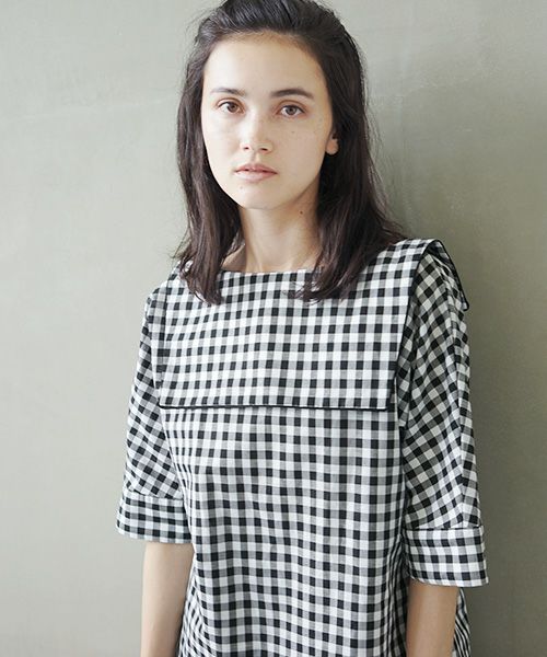 Mochi.モチ.gingham check blouse [ms02-sh-02]