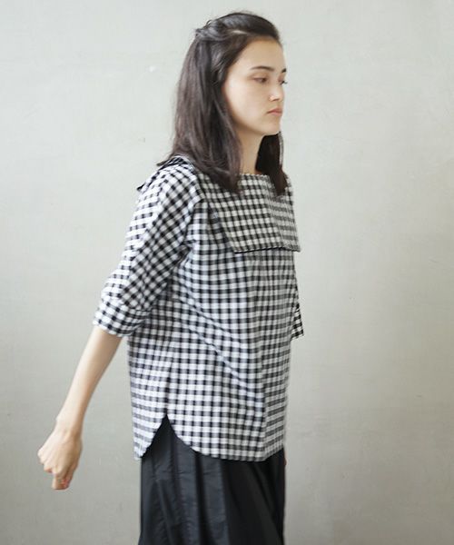 Mochi.モチ.gingham check blouse [ms02-sh-02]