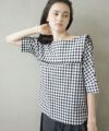 Mochi.モチ.gingham check blouse [ms02-sh-02]