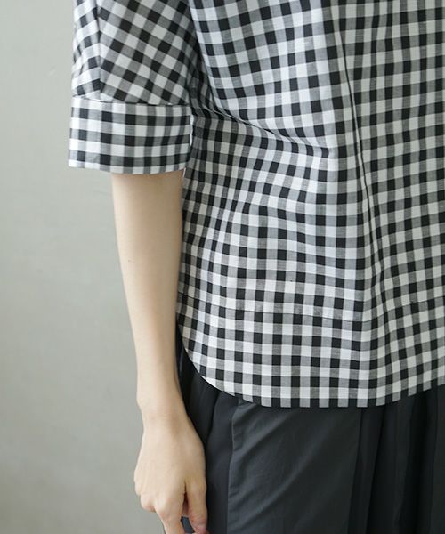 Mochi.モチ.gingham check blouse [ms02-sh-02]
