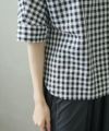 Mochi.モチ.gingham check blouse [ms02-sh-02]
