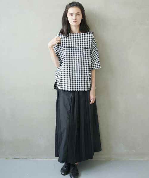 Mochi.モチ.gingham check blouse [ms02-sh-02]