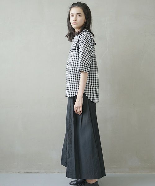 Mochi.モチ.gingham check blouse [ms02-sh-02]