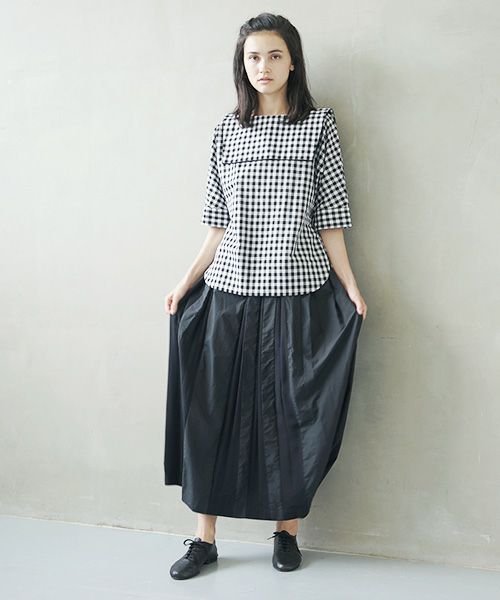 Mochi.モチ.gingham check blouse [ms02-sh-02]