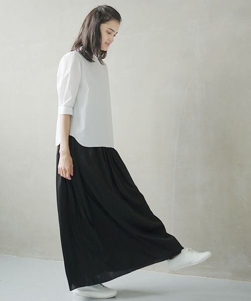 Mochi.モチ.gather blouse [ms02-sh-05/white]