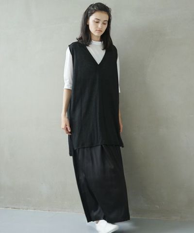 Mochi.モチ.linen knit vest [ms02-v-01]
