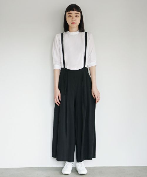 Mochi.モチ.suspenders wide pants [ms02-p-01/black]