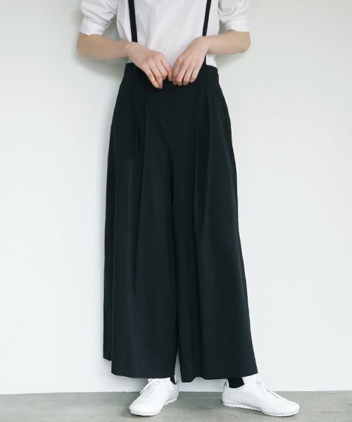 Mochi.モチ.suspenders wide pants [ms02-p-01/black]