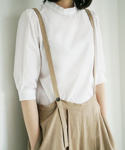 Mochi.モチ.suspenders wide pants [ms02-p-01/beige]