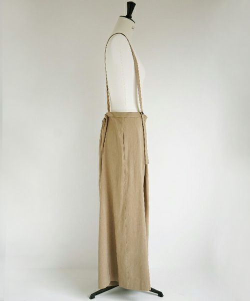 Mochi.モチ.suspenders wide pants [ms02-p-01/beige]