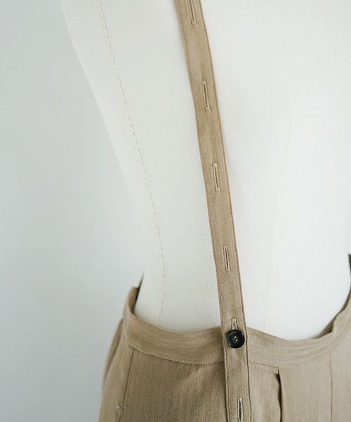 Mochi.モチ.suspenders wide pants [ms02-p-01/beige]