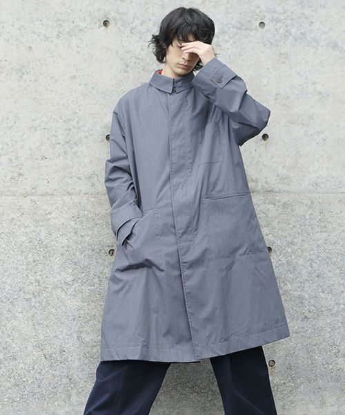 STUDIONICHOLSON スタジオニコルソン.TECHNICAL CAR COAT[SNM-073/BLUE GRAY]