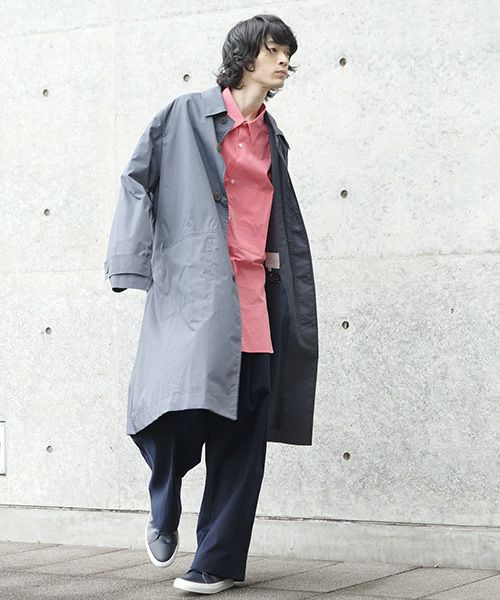 STUDIONICHOLSON スタジオニコルソン.TECHNICAL CAR COAT[SNM-073/BLUE GRAY]