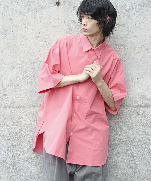 STUDIONICHOLSON スタジオニコルソン.OVERSIZED SHORT SLEEVE SHIRT[SNM-085/BARRAGAN PINK]