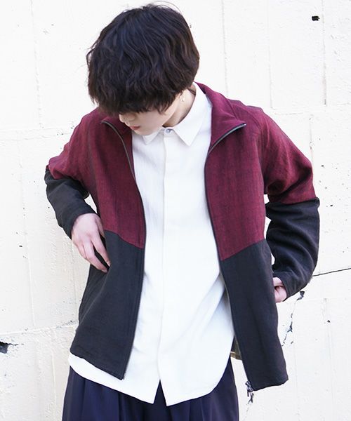YANTOR ヤントル.Linenwool Track Jacket[Y203JS01/RED×BLACK]
