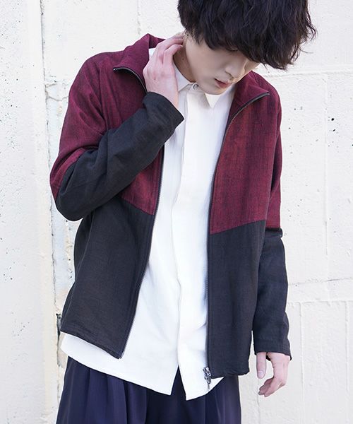 YANTOR ヤントルLinenwool Track Jacket[Y203JS01/RED×BLACK]YANTOR