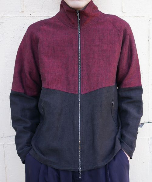 YANTOR ヤントル.Linenwool Track Jacket[Y203JS01/RED×BLACK]