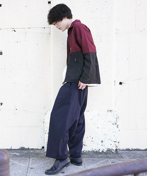 YANTOR ヤントル.Linenwool Track Jacket[Y203JS01/RED×BLACK]