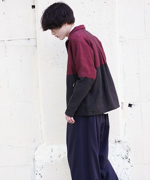 YANTOR ヤントル.Linenwool Track Jacket[Y203JS01/RED×BLACK]