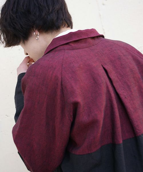 YANTOR ヤントル.Linenwool Track Jacket[Y203JS01/RED×BLACK]