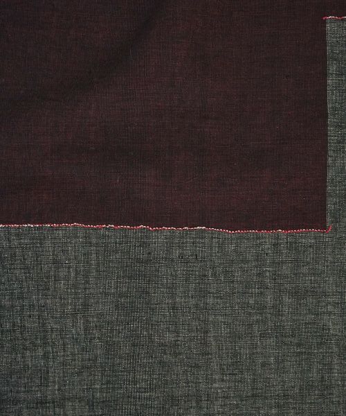 YANTOR ヤントル.Block Jamdani Khadi Stole[Y203ST01/WINE×CHARCOAL]