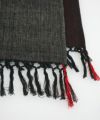 YANTOR ヤントル.Block Jamdani Khadi Stole[Y203ST01/WINE×CHARCOAL]