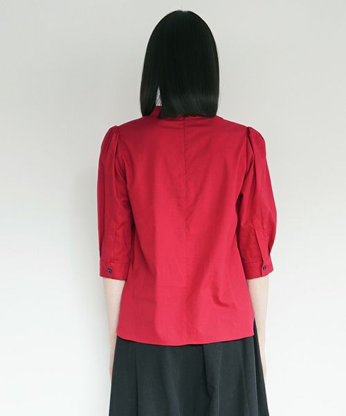 Mochi.モチ.gather blouse [ms02-sh-05/red]