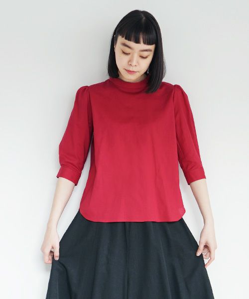 Mochi.モチ.gather blouse [ms02-sh-05/red]