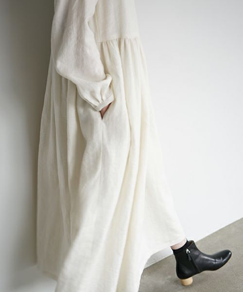 Mochi.モチ.gather dress [off white]