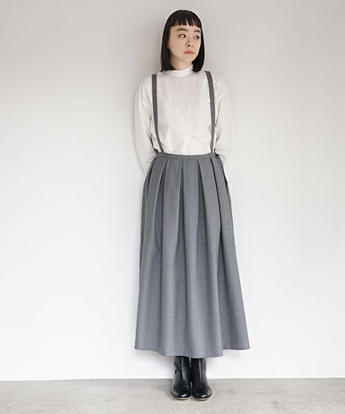 Mochi.モチ.suspender skirt [grey]
