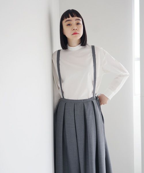 Mochi.モチ.suspender skirt [grey]