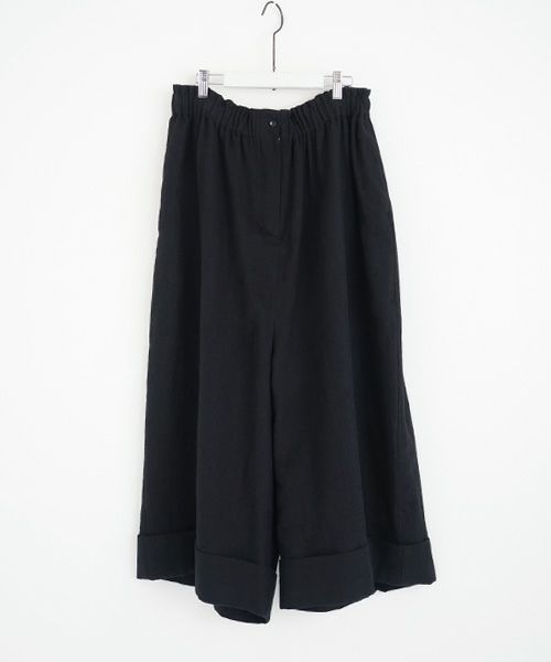 Mochi モチ cropped wide pants [black]