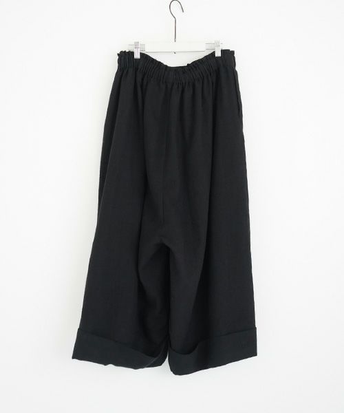 Mochi モチ cropped wide pants [black]