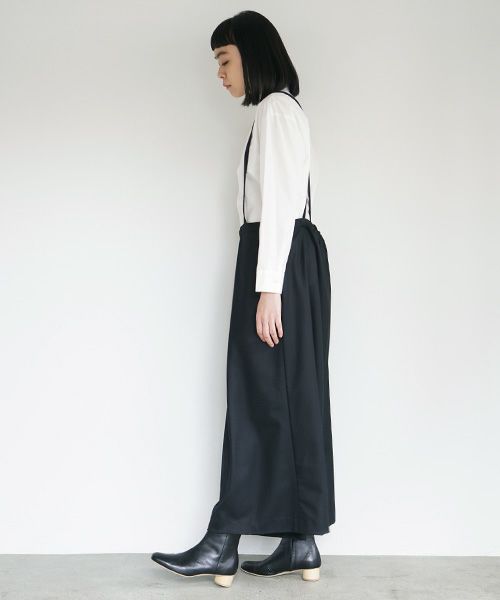 Mochi モチ suspender wide pants [black]