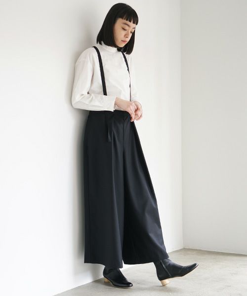 Mochi.モチ.suspender wide pants [black]