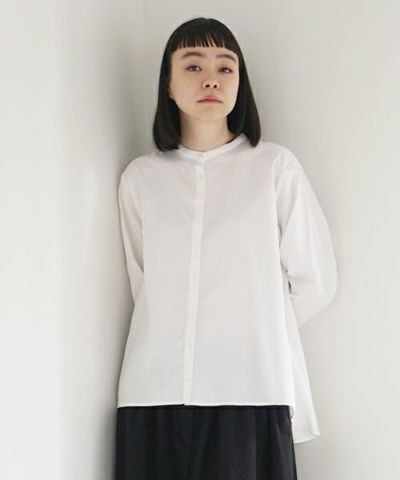 Mochi.モチ.no collar shirt [white]