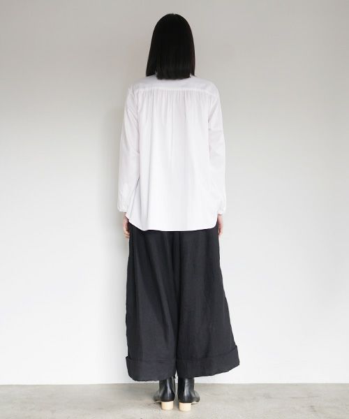 Mochi.モチ.no collar shirt [white]