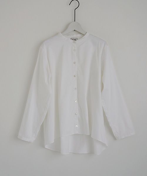 Mochi.モチ.no collar shirt [white]