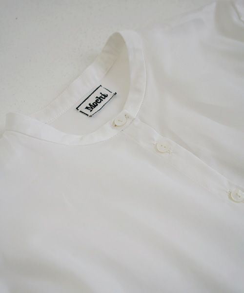 Mochi.モチ.no collar shirt [white]