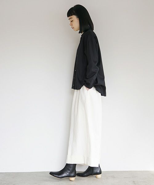 Mochi.モチ.no collar shirt [black]