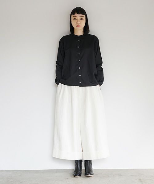 Mochi.モチ.no collar shirt [black]
